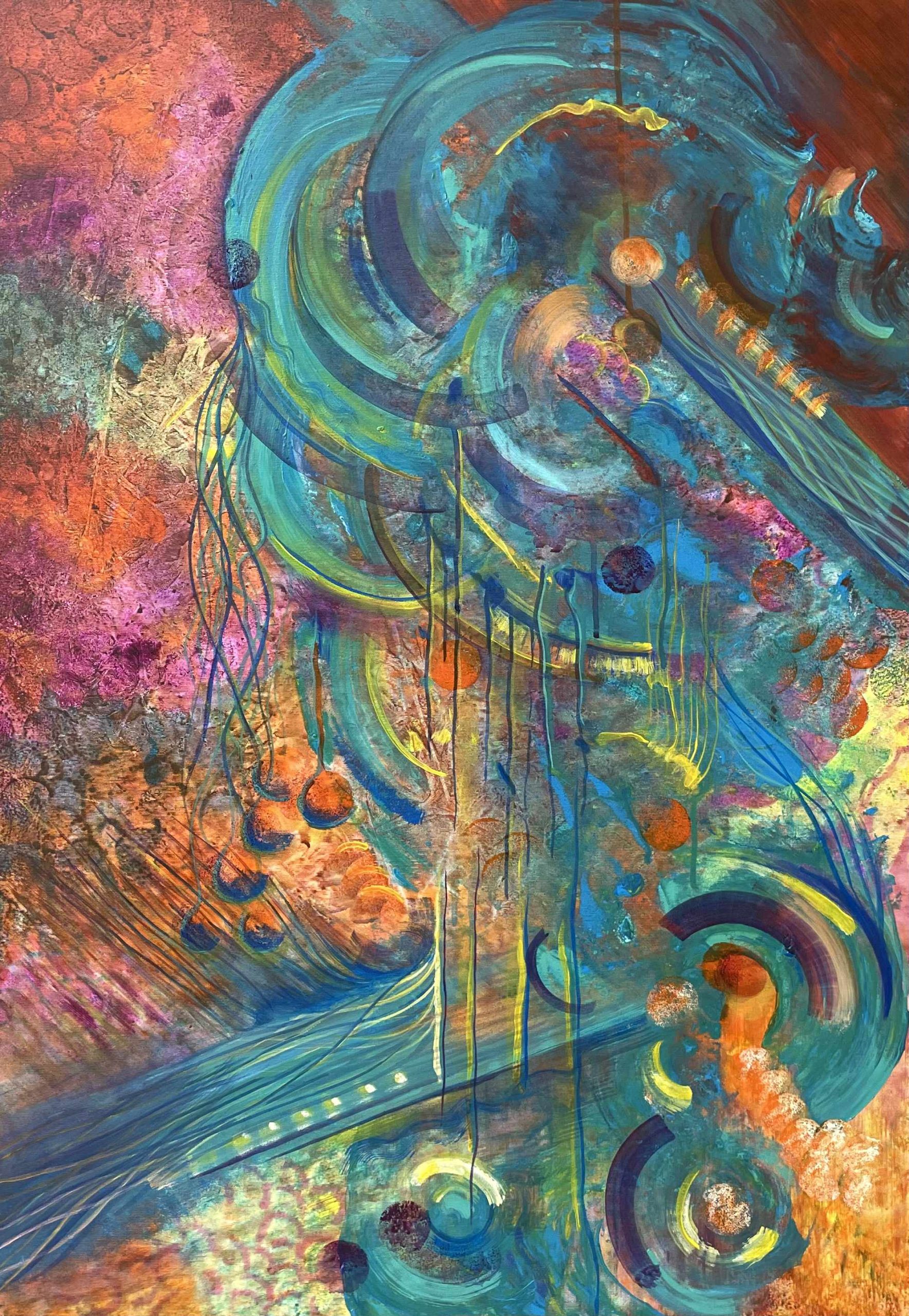Ritmus II. 100x70cm, vászon, akril festék, 2025